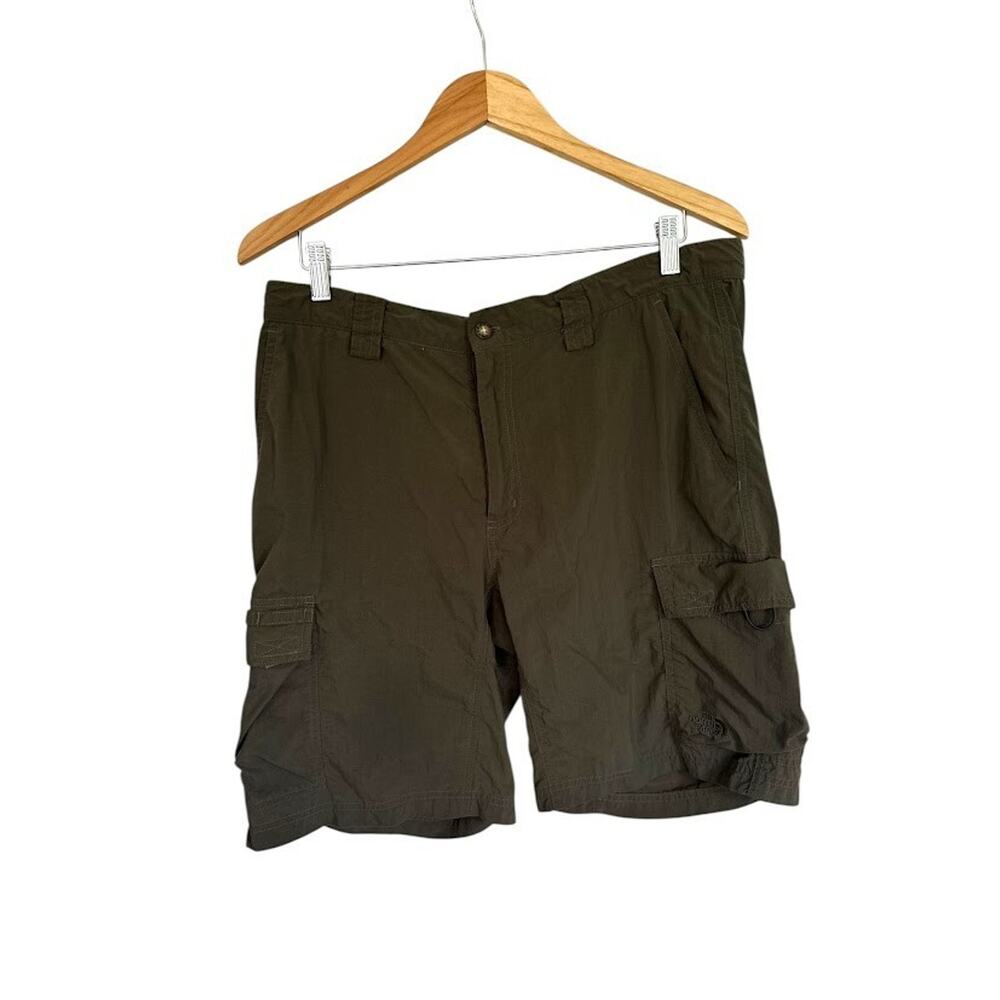 The‎ North Face Mens Cargo Army Green Casual Fishing Hiking Nylon Shorts Size M